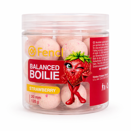 Balanced boilie Strawberry 20 mm – sweet strawberry with a subtle popcorn note