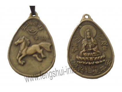 Kůň a Kuan Yin - přívěsek