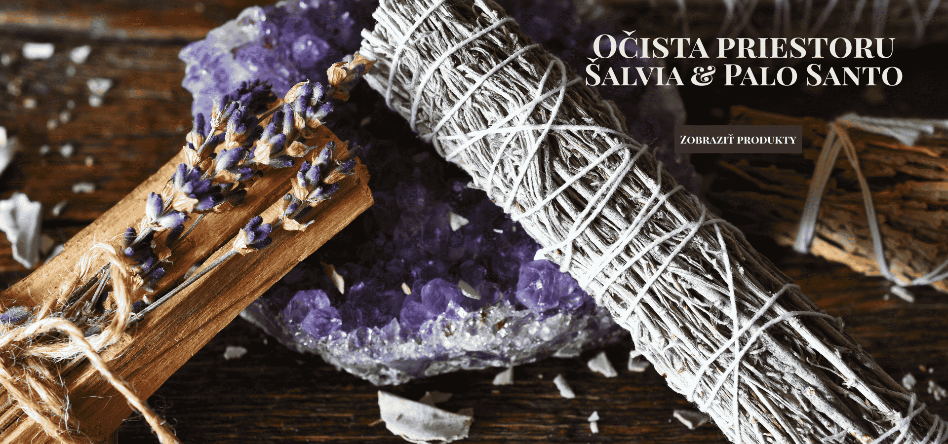 Očista priestoru biela šalvia a palo santo