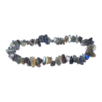 Labradorit dúhový sekaný náramok – prírodný kameň s modrými odleskami
