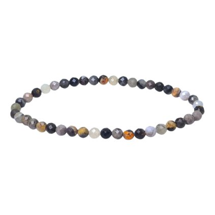 Jaspis čmeliačí (Bumblebee) náramok – brúsené korálky v prírodných odtieňoch
