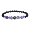 Turmalín a ametyst náramok – čierne korálky s fialovým ametystom