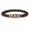 Tibetský DZI 5 očí matný onyx - náramok
