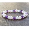 Ametyst, ruženín, kryštál náramok