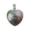 Achát machový srdiečko prívesok