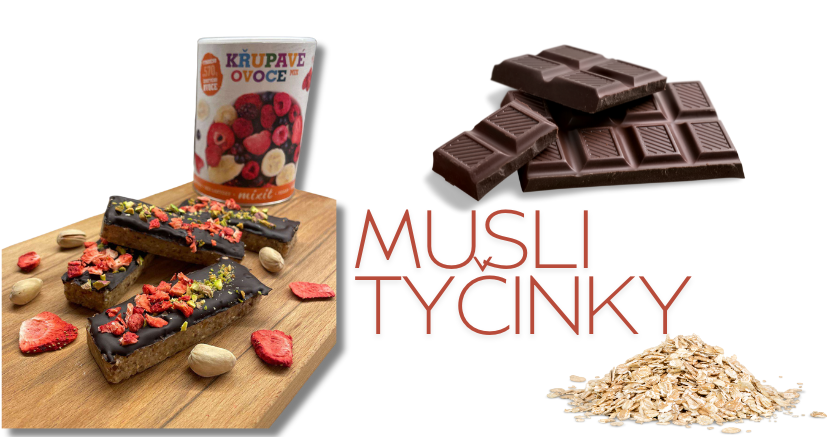 Zdravé musli tyčinky s lyofilizovaným ovocem