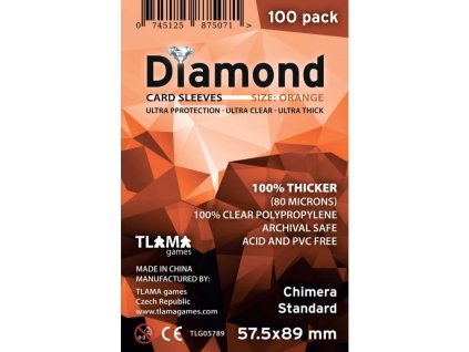 20669 1 tlama games obaly na karty diamond orange chimera standard 57 5x89 mm