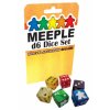 Kostky šestistěnné D6 – 16mm Meeple bílé – set 8 kostek