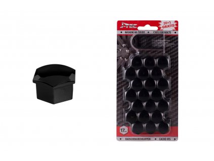 Sada krytek pro šrouby kol 17 mm - černé