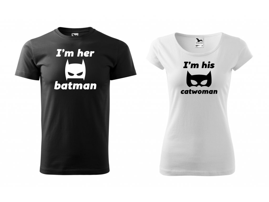 Set triček I’m her Batman, I’m his Catwoman