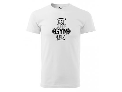 eat sleep gym bílé