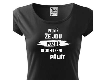 promin ze jdu pozde damske cerne Cropped