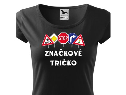 damske znackove tricko cerne