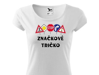 damske znackove tricko bile