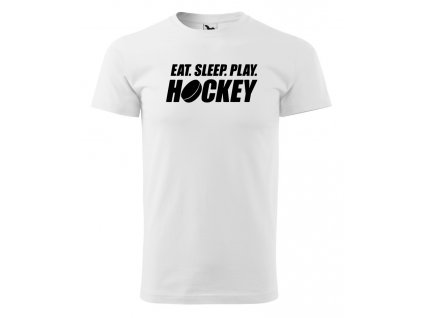 eat sleep hockey bílé