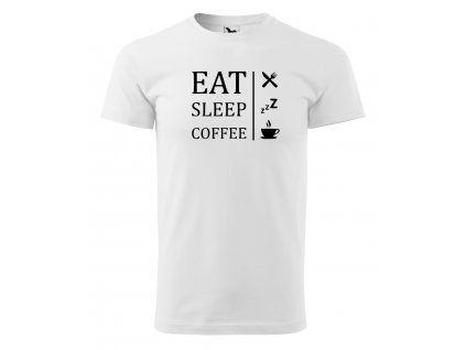 eat sleep coffee bílé