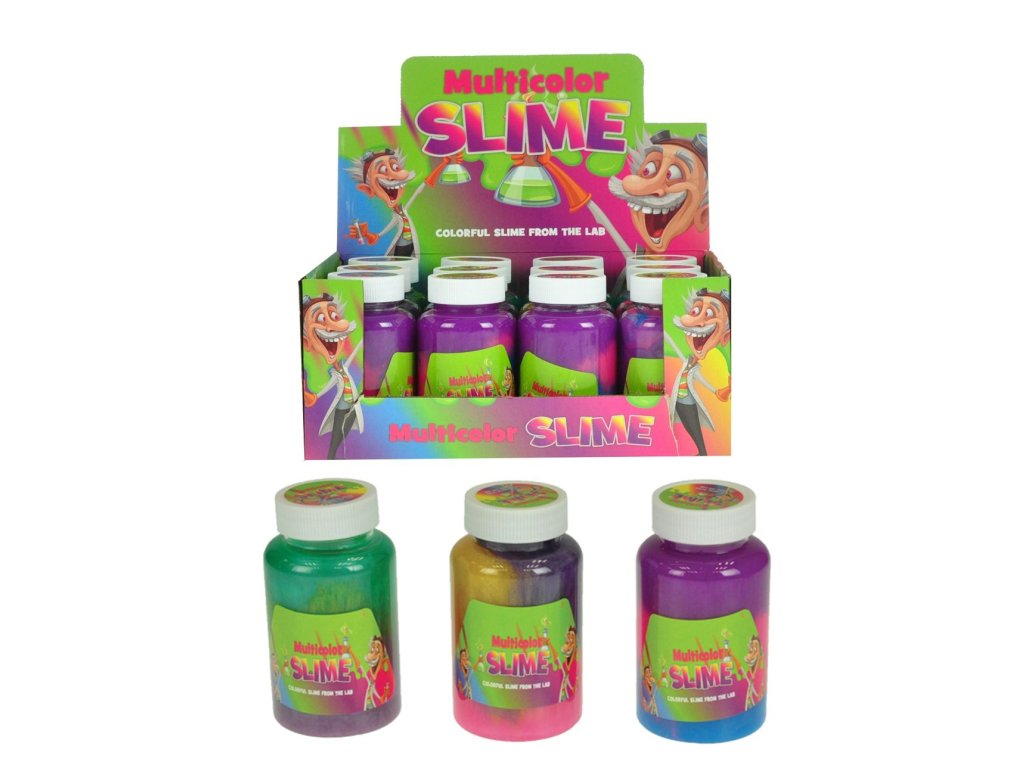 Mikro sliz - hmota Multicolor Professor z laboratoře 250g v dóze 11x6cm