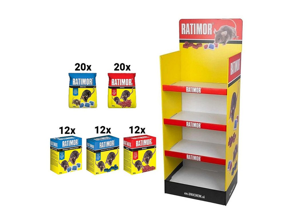 Stojan kartonový,  s produkty RATIMOR