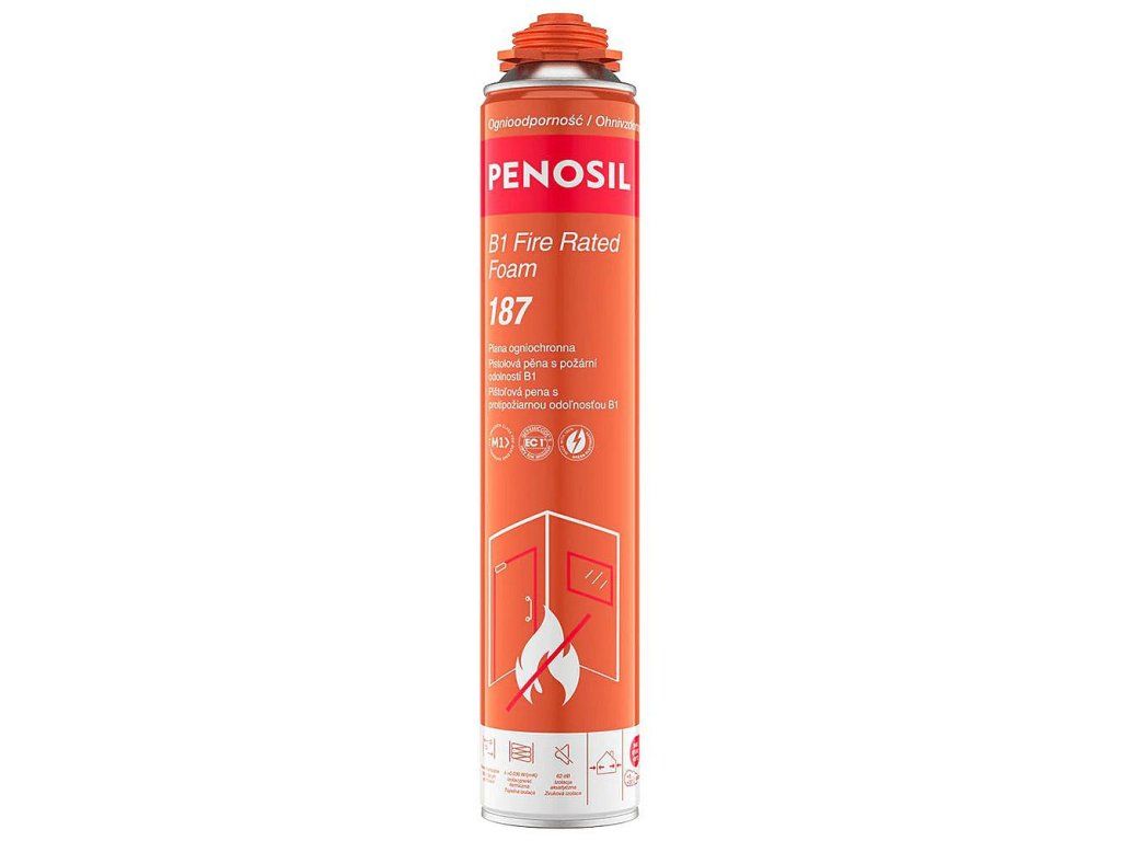 PU pěna protipožární B1 PENOSIL 187 červená, 750ml