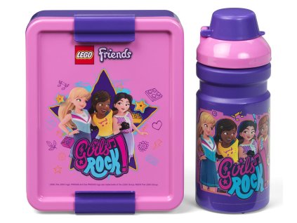 box svačinový 20x17,3x7,1cm+láhev 390ml,PP+silikon LEGO FRIENDS sada 2díl.