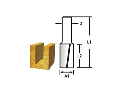 Makita D-47547 Drážkovací fréza 2 břit stopka 8 mm,12x19x51 mm