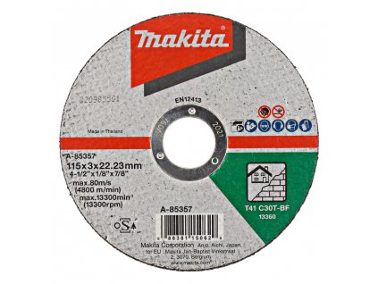 Makita A-85357 řezný kotouč 115x3x22 kámen