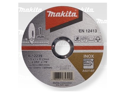 Makita B-12239 řezný kotouč 125x1x22 nerez