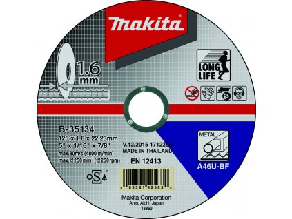 Makita B-35134 řezný kotouč 125x1,6mm ocel