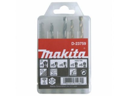 Makita D-23759 sada vrtáků do kovu/dřeva/zdiva 5;6/5;6/6mm, stopka HEX 1/4", 5ks