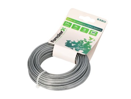 struna do sekačky 2,4mm/15m kruh, vnitřní ocel.lanko Forester