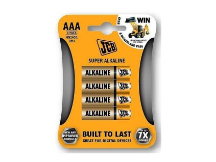 JCB SUPER alkalická baterie LR03,(AAA) blistr 4ks