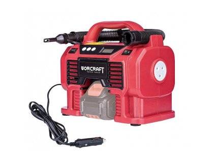 Aku kompresor Worcraft CAC-S20LiA, 20V, 160 Psi, 11 Bar, LED světlo, autozásuvka