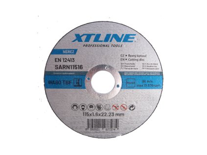 XTLINE Kotouč řezný na ocel / nerez | 115x1,6x22,2 mm