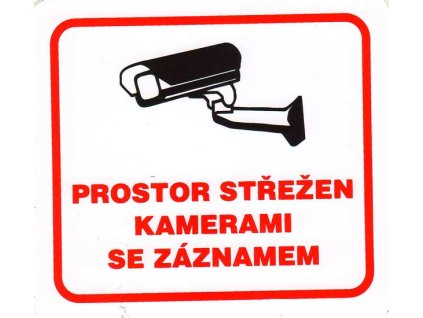 Prostor střežen kamerami se záznamem - samolepka 100x90mm