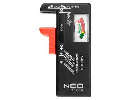 tester baterií a akumulátorů pro 1,5 V a 9 V NEO tools