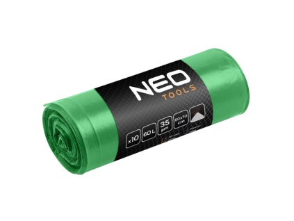 pytle na odpad 60 l, zelené s páskou, 35mic, 10ks NEO tools