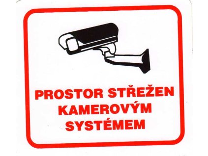 Prostor střežen kamerovým systémem - samolepka 100x90mm