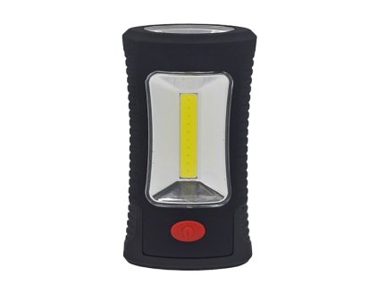 SOLIGHT - LED svítilna pracovní, 3W COB + 3 SMD LED, hák + magnet, 3 x AAA