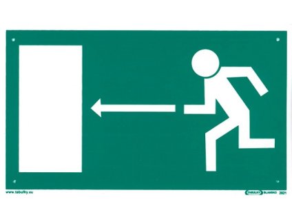 Únikový východ vlevo 210x123mm - plastová tabulka