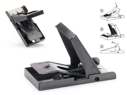 Past na myši kovová černá otvírací 4,2x8,3cm