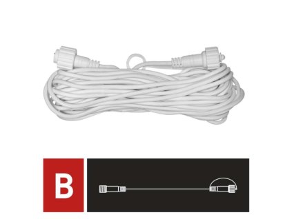 Prodlužovací kabel pro spojovací řetězy Profi bílý, 10 m, venkovní i vnitřní