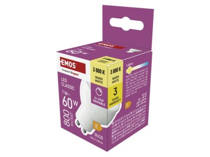 LED žárovka Classic MR16 / GU10 / 7 W (60 W) / 800 lm / teplá bílá / krokově stmívatelná