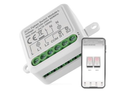 GoSmart modul spínací IP-2104SZ, ZigBee, 2-kanálový (nevyžaduje N vodič)