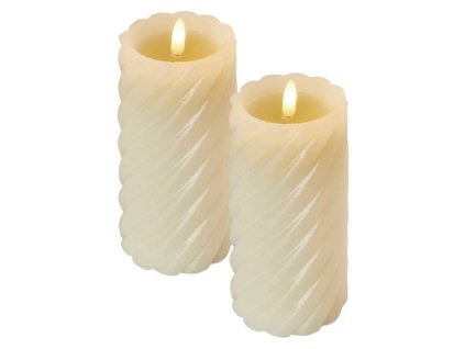 LED dekorace – vosková svíčka, 17 cm, 2x AAA, vnitřní, teplá bílá, 2 ks, časovač