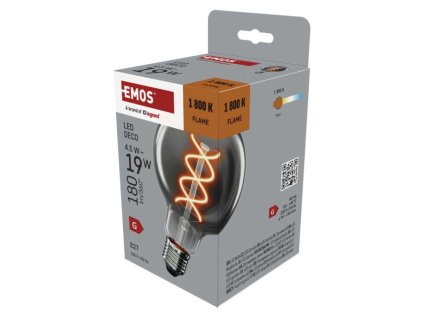 LED žárovka DECO SMOKED G95 / E27 / 4,5 W (19 W) / 180 lm / flame