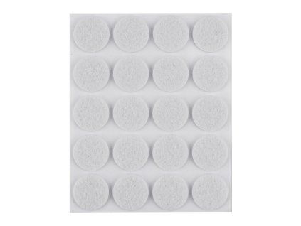 nálepky kulaté, bílé, 20mm, 20ks, plsť