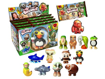 Mikro Brainrot PuffUps squishy postavička překvapení 10-12cm v sáčku 13 druhů