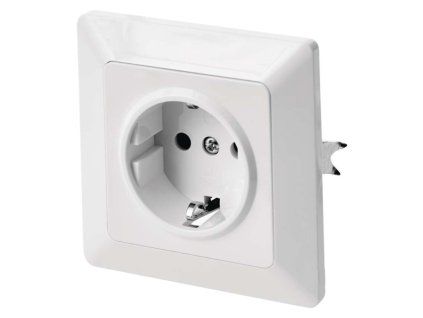 Zásuvka jednonásobná SCHUKO, bílá