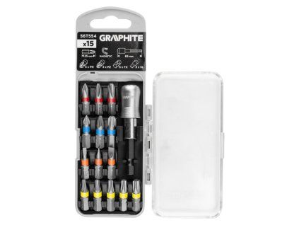 sada bitů 15ks 3XPH,3PZ,5TX,3xSL s adaptérem Graphite