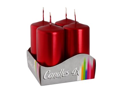 svíčka adventní 80x40mm ČRV metalická lesk. (4ks)